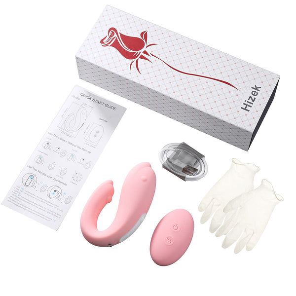 Hizek G Spot Sex Vibrator Waterproof Wand Massager Wireless Remote Control W/ Quiet Dual Motor 9 Vibration Modes USB Rechargeable