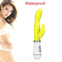 Waterproof Multispeed Rabbit Dildo Vibrator Double G-spot Massager Adult Sex Toy