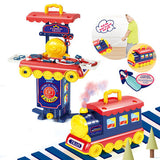 2 IN 1 Multi-style Kitchen Cooking Play and Portable Small Train Learning Set Toys for Kids Gift