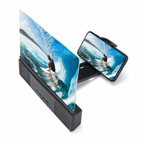 Compatible with Apple, 12" 3D Phone Screen Magnifier Movie Video Screen Amplifier With bluetooth Speaker For Smart Phone iPhone Samsung Huawei Xiaomi