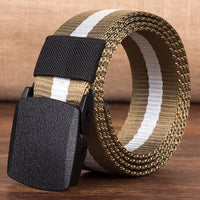 Canvas belt men hypoallergenic canvas belt woven nylon plastic buckle outdoor leisure wholesale