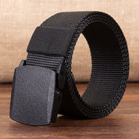 Canvas belt men hypoallergenic canvas belt woven nylon plastic buckle outdoor leisure wholesale