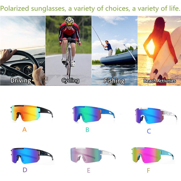 Polarized Sunglasses for Men and Women, TR90 Frame Sun Glasses UV Protection for Cycling, Fishing, Running, Golf, Outdoor Sports