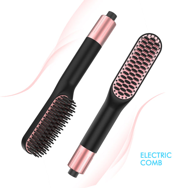 Hair straightener brush comb