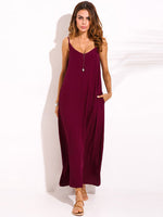 XS-5XL Women Boho Sexy Strap Backless V Neck Maxi Sundress